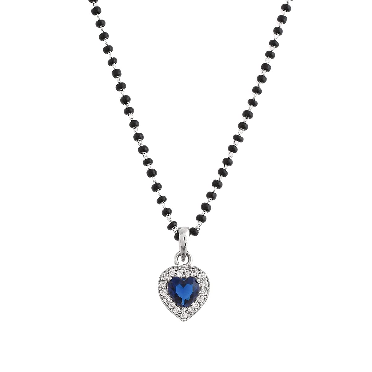 Heart Shaped Silver Mangalsutra Set, Timeless Elegance